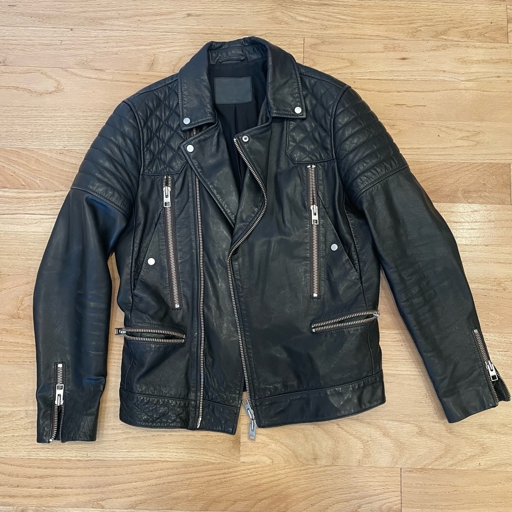 AllSaints Motorcycle Leather Jacket - Small 38